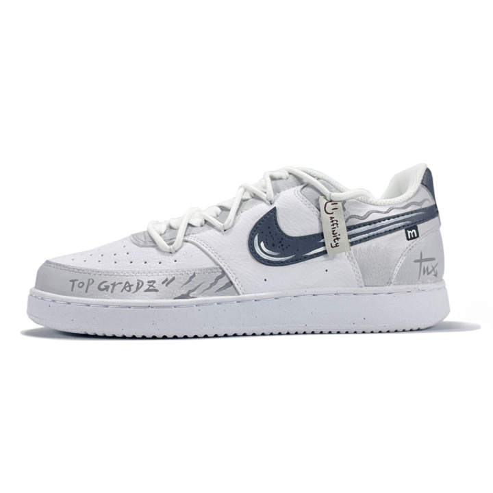 Nike Nike Court Vision 1 Monet Impression Abrasion Resistant Low top Skateboard Shoes Unisex Black Gray