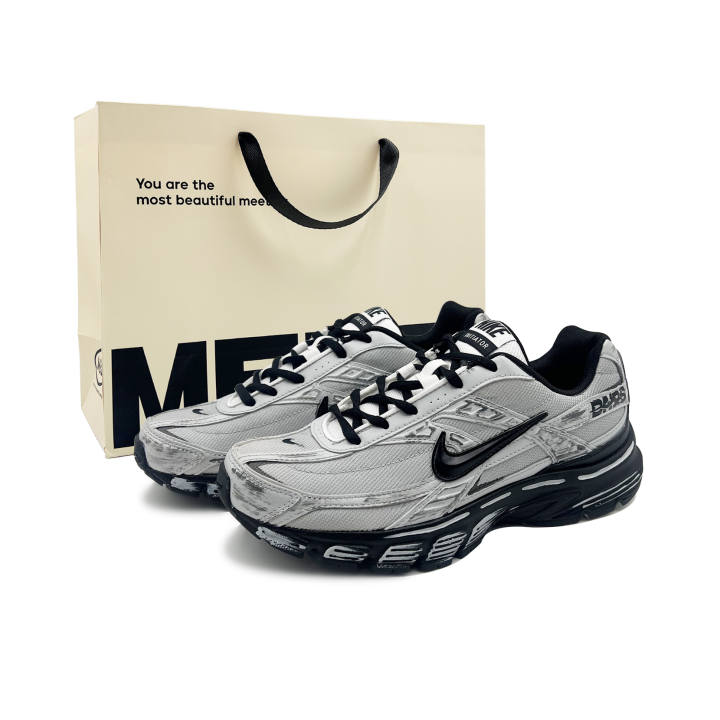 Nike Nike Initiator Cushioning Abrasion Resistant Breathable Low top Casual Running Shoes Unisex White Gray