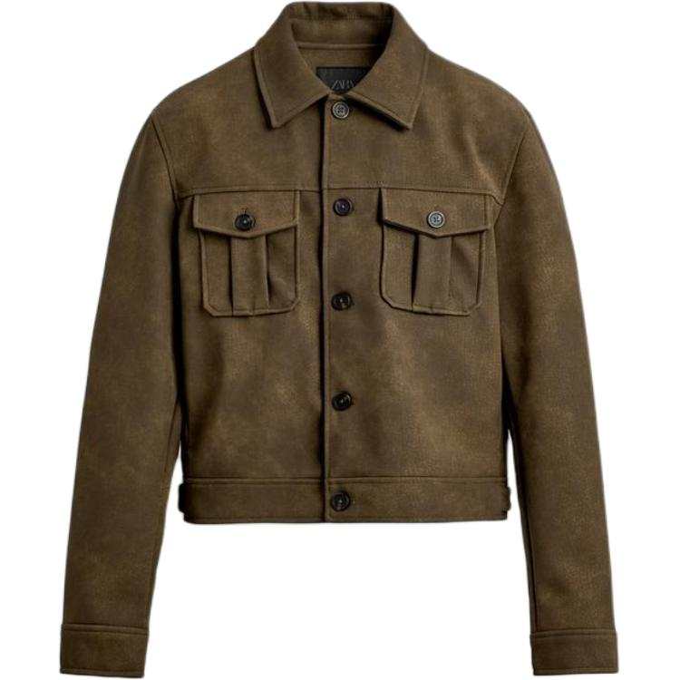 ZARA Jackets Unisex Yellow Green Lapel Moderate Other