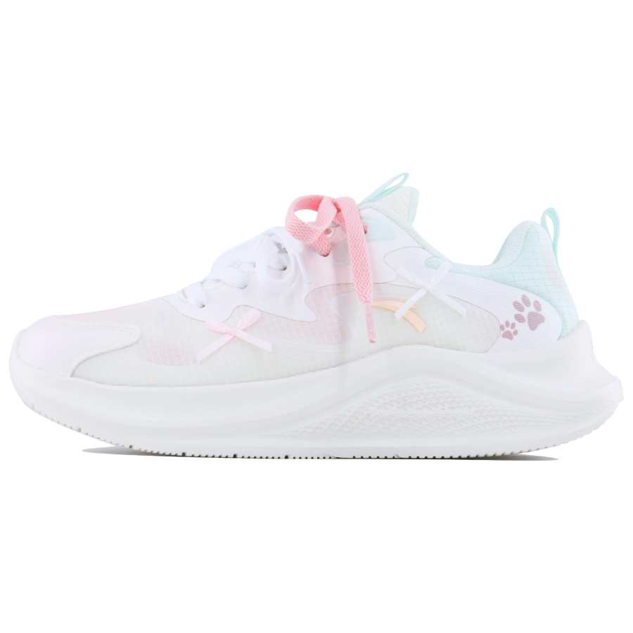 Anta Slip Resistant Lightweight Rebound Low top Casual Sprint Running Shoes Women's White Pink