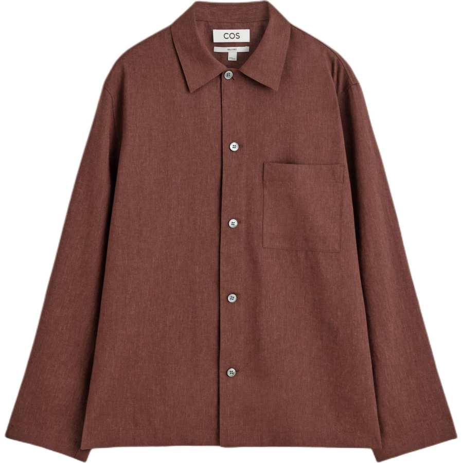 COS COS Shirts Men's Rusty Red Lapel Moderate