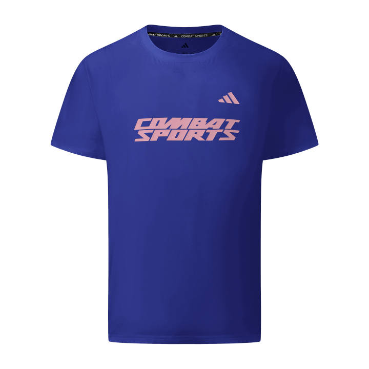 Adidas Adidas Crew Neck Short Sleeved T Shirts Unisex Blue Pink