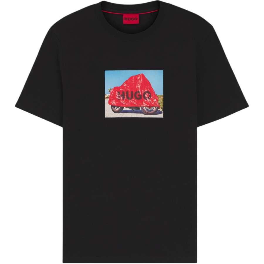 HUGO BOSS T Shirts Men's Black Crew Neck Straight Fit