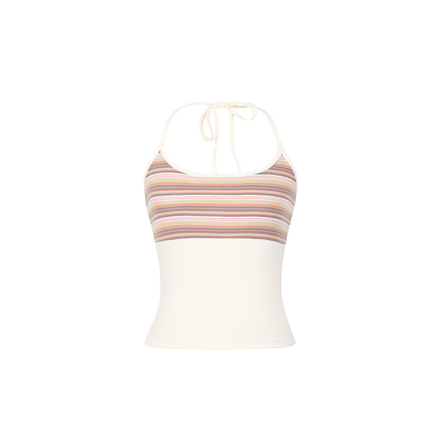 Umoumo Camisoles Women's Yellow Lace Up Moderate Halter Neck