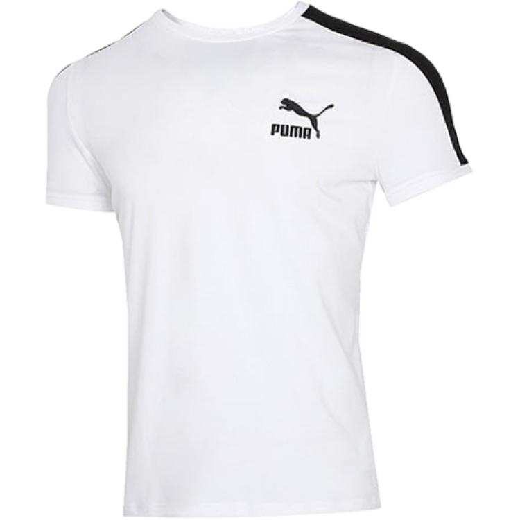 PUMA Squad T Shirts Men's White Crew Neck Moderate Straight Fit