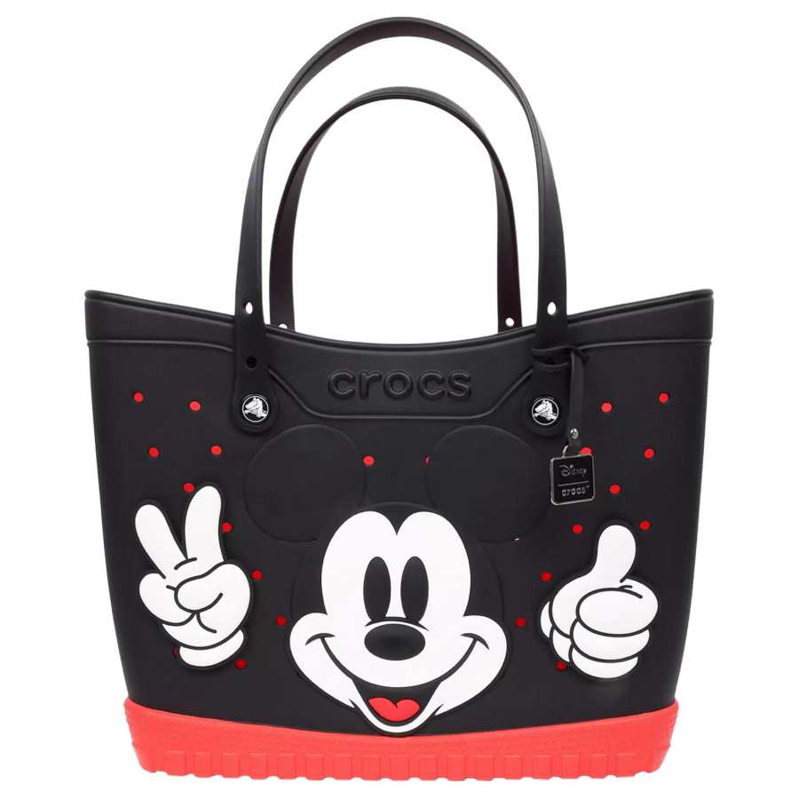 Disney Mickey Mouse Thermoplastic Plastic Tote Handbag Women's Black & Red