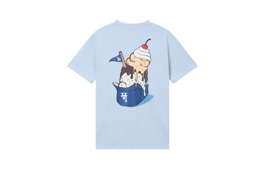 New Era T Shirts Unisex Blue Crew Neck Moderate