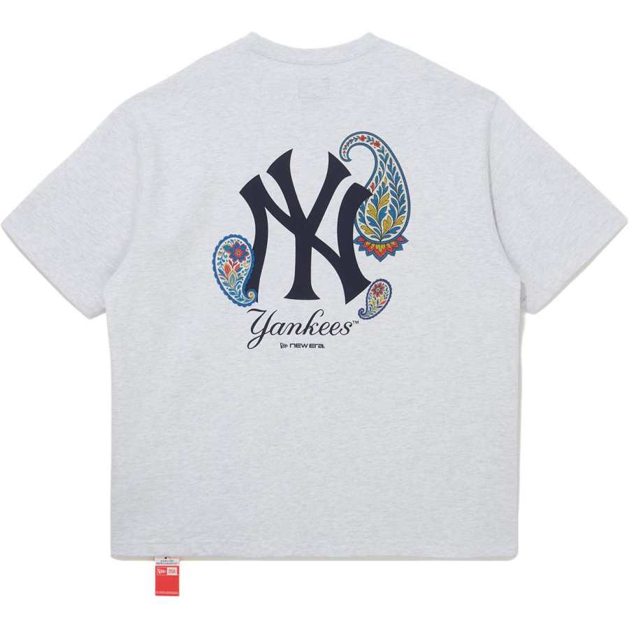 New Era X MLB T Shirts Unisex Heather Gray Crew Neck