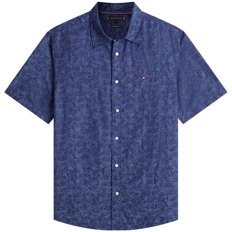 Tommy Hilfiger Shirts Men's Navy Blue 0GY Lapel Moderate