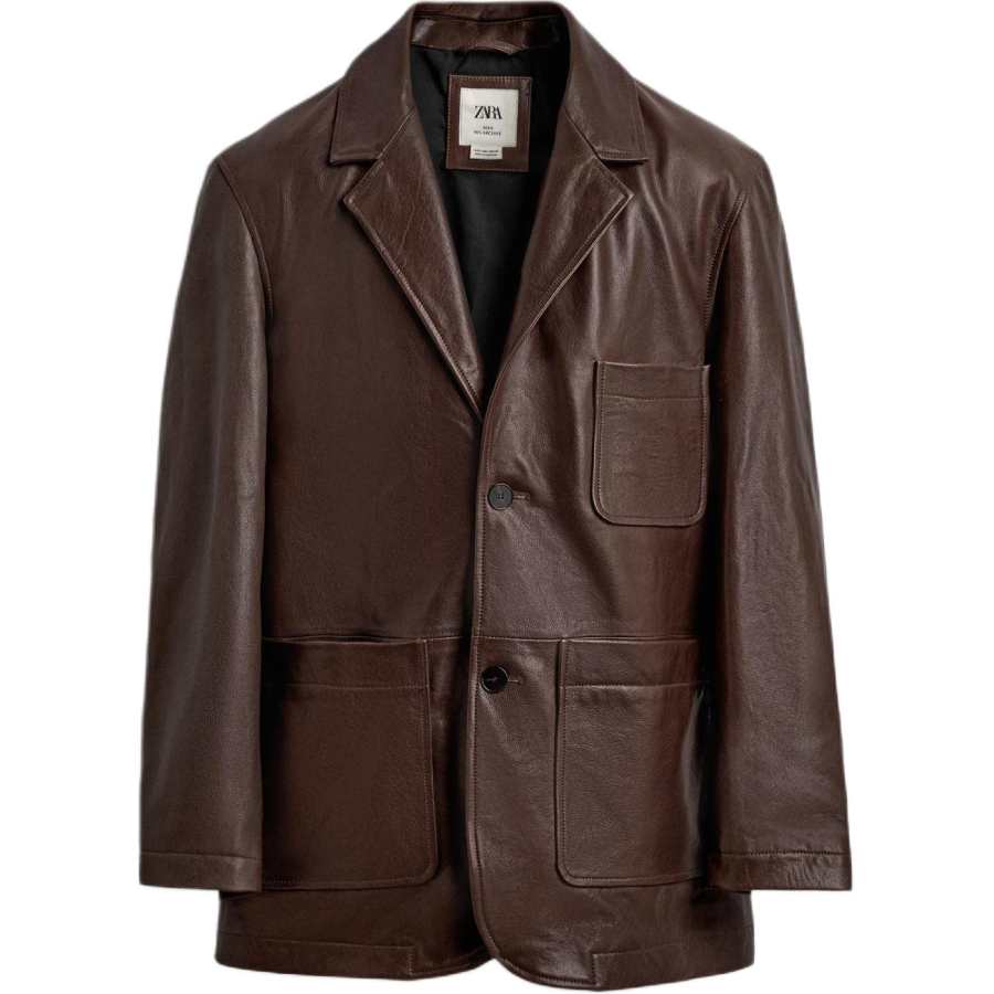 ZARA ZARA Leather Jackets Unisex Brandy Color Moderate