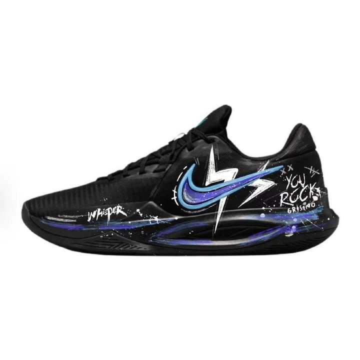 Nike Nike Precision 6 Blue Lightning Rhapsody Breathable Moisture Wicking Low top Basketball Shoes Men's Blue Purple Black
