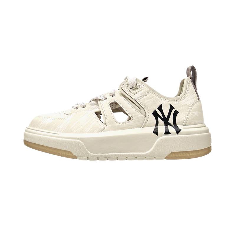 MLB New York Yankees Synthetic Leather Breathable Low top Casual Shoes Unisex Sandy Brown