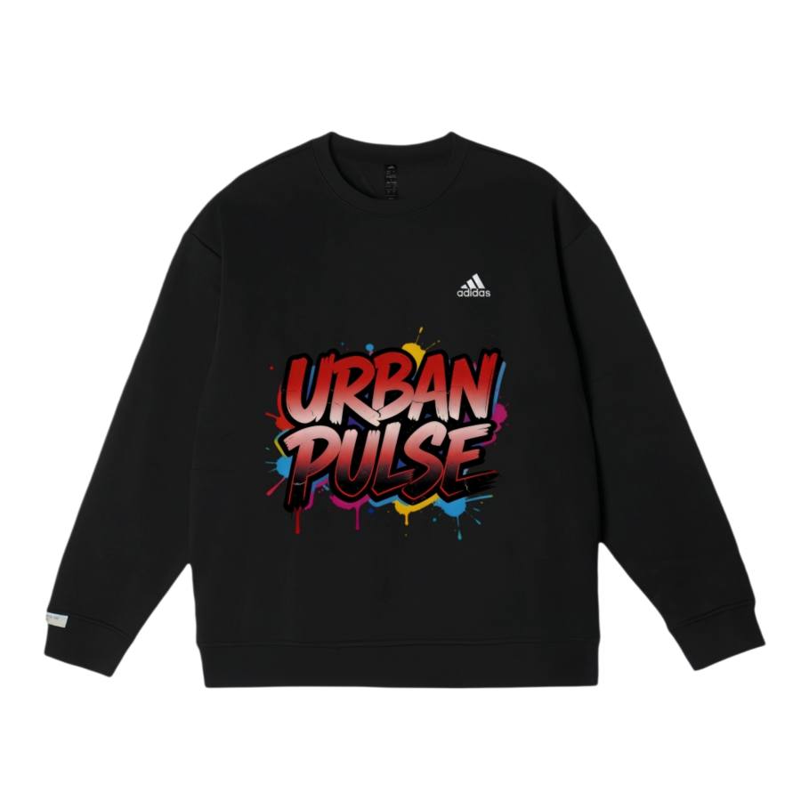 Adidas Adidas LABEL Letter Print Comfortable Minimalist Style Classic Casual Crew Neck Fleece Lined Sweatshirt Unisex