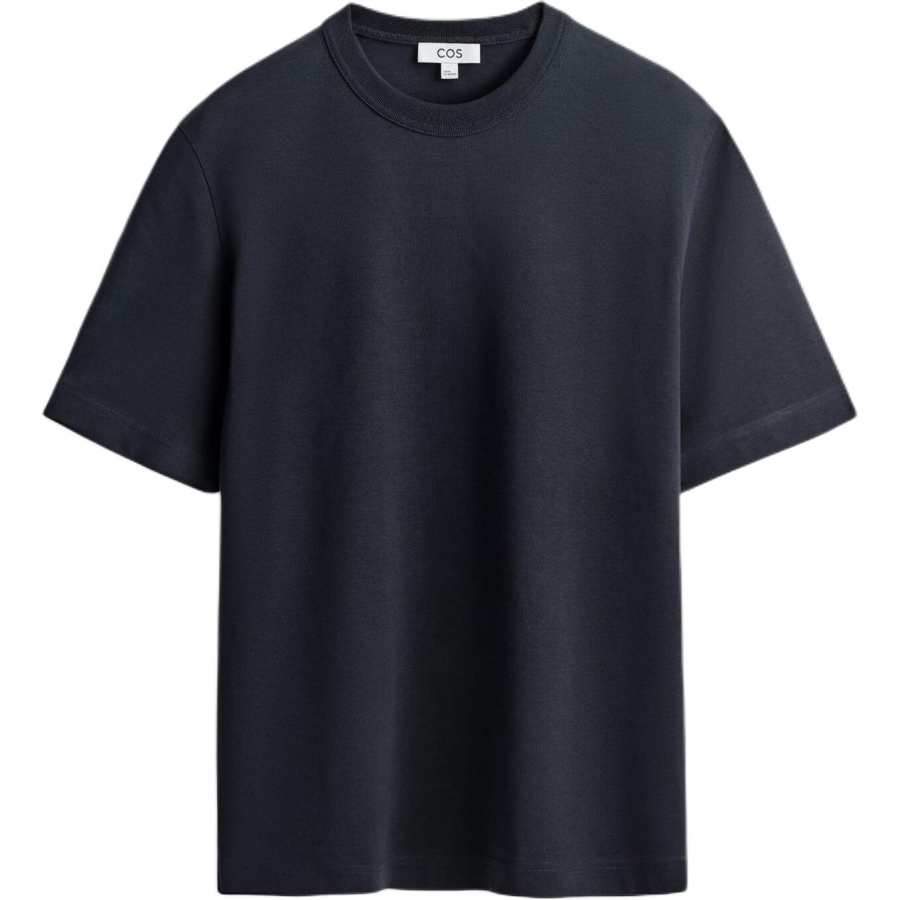 COS T Shirts Men's Marine Blue Crew Neck