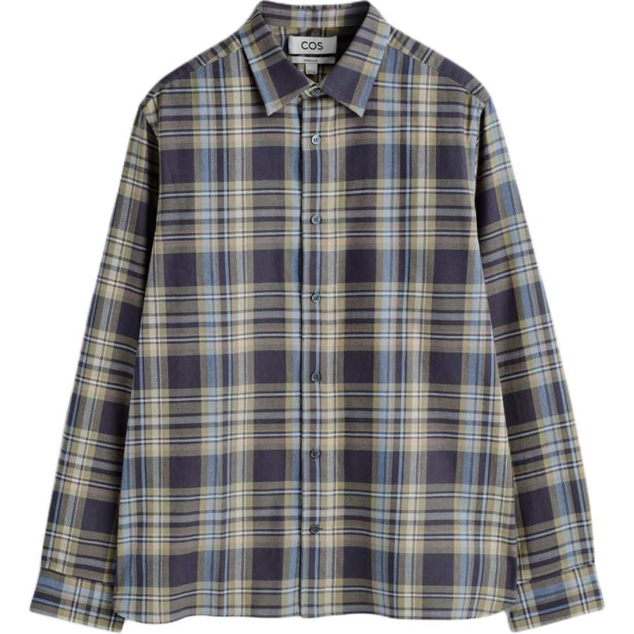 COS COS Shirts Men's Gray/Brown Lapel Moderate