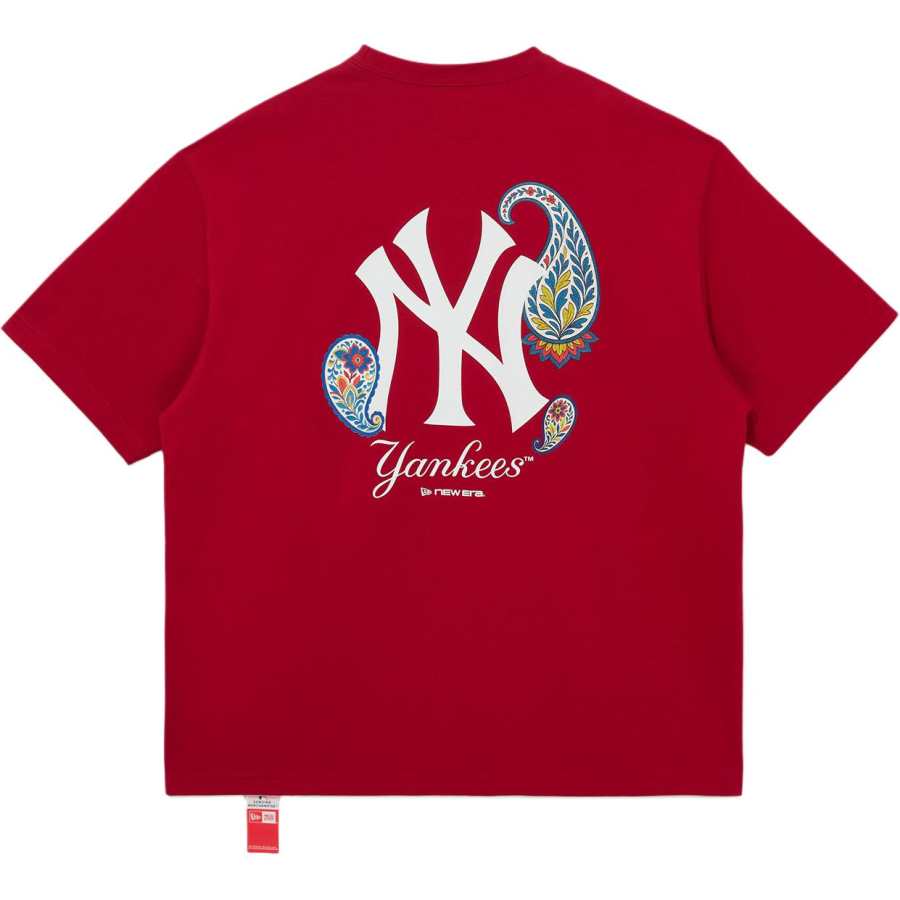 New Era X MLB T Shirts Unisex Red Crew Neck