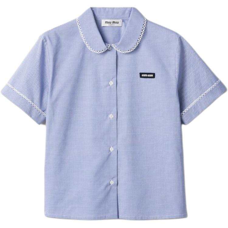 Miu Miu Short-Sleeved Checked Shirt