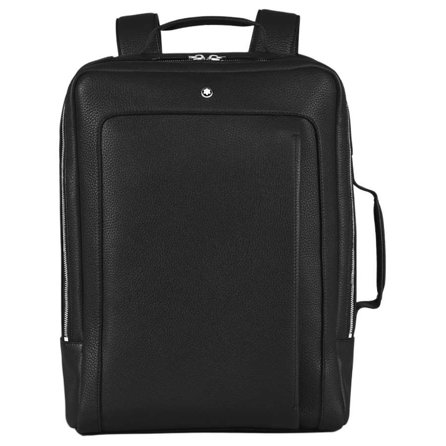 MONTBLANC MONTBLANC Soft Leather Collection Full Grain Cow Leather Backpack Men's Black