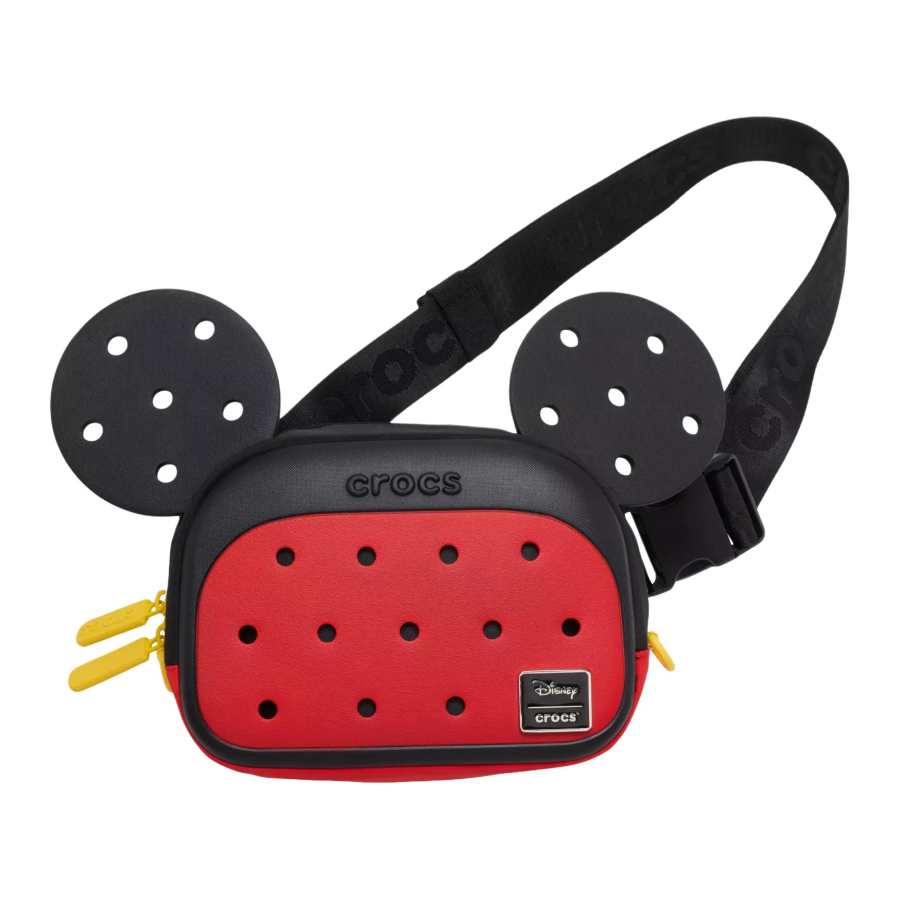 Disney X Crocs Collaboration Mickey Mouse Thermoplastic Plastic Fanny Pack Women's Black & Red