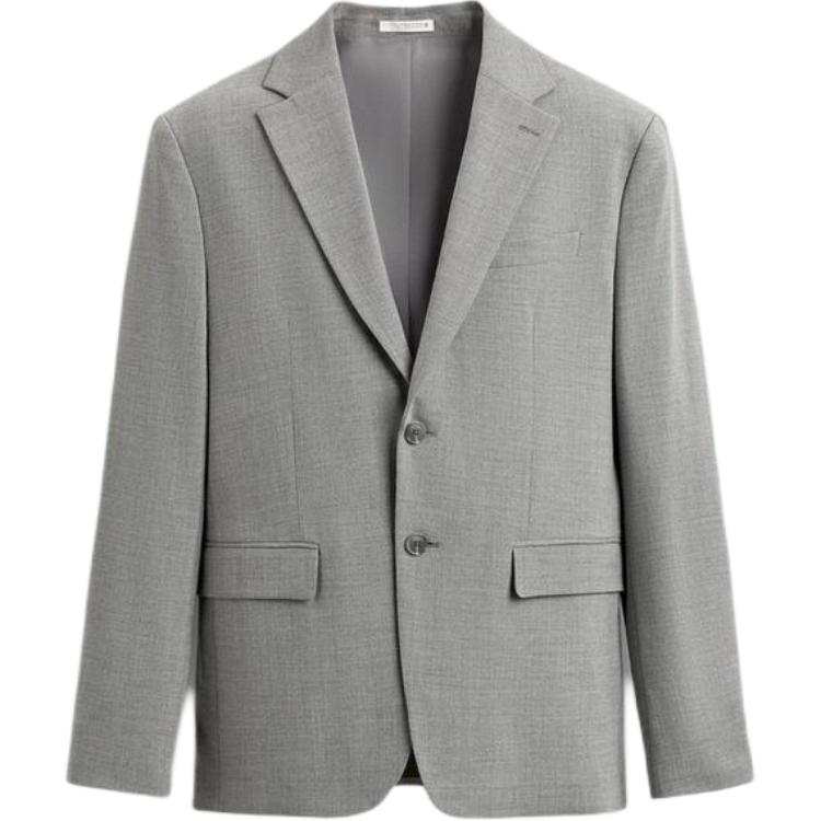 ZARA Business Suits Unisex Light Gray Moderate Business Suit