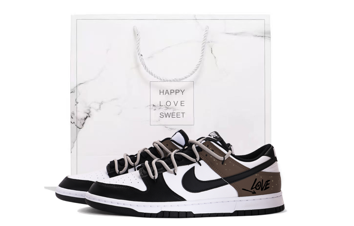 Nike Nike Dunk Coverage Slip Resistant Abrasion Resistant Low top Skateboard Shoes Unisex White Brown