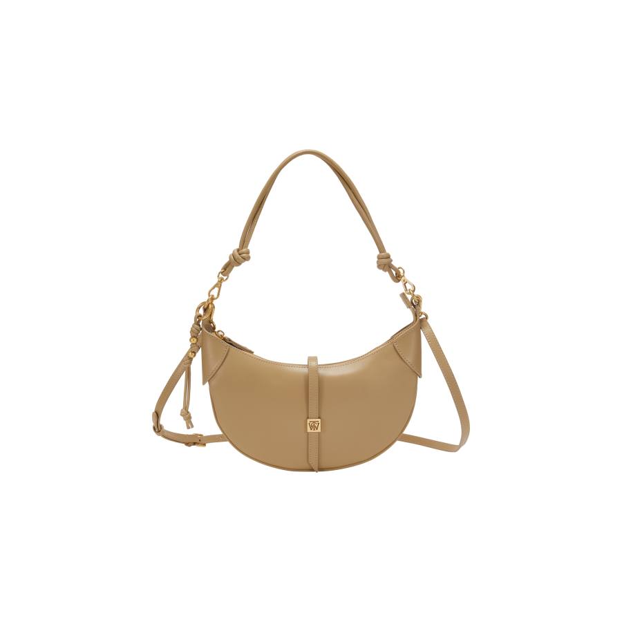 Teenie Weenie Cow Leather Crescent Bag Shoulder Bag Regular Women's Camel/Dark Blue