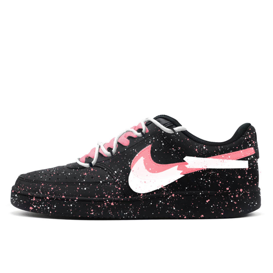 Nike Nike Court Vision 1 Twilight Pink Mist Synthetic Leather Low top Skateboard Shoes Unisex Black Pink
