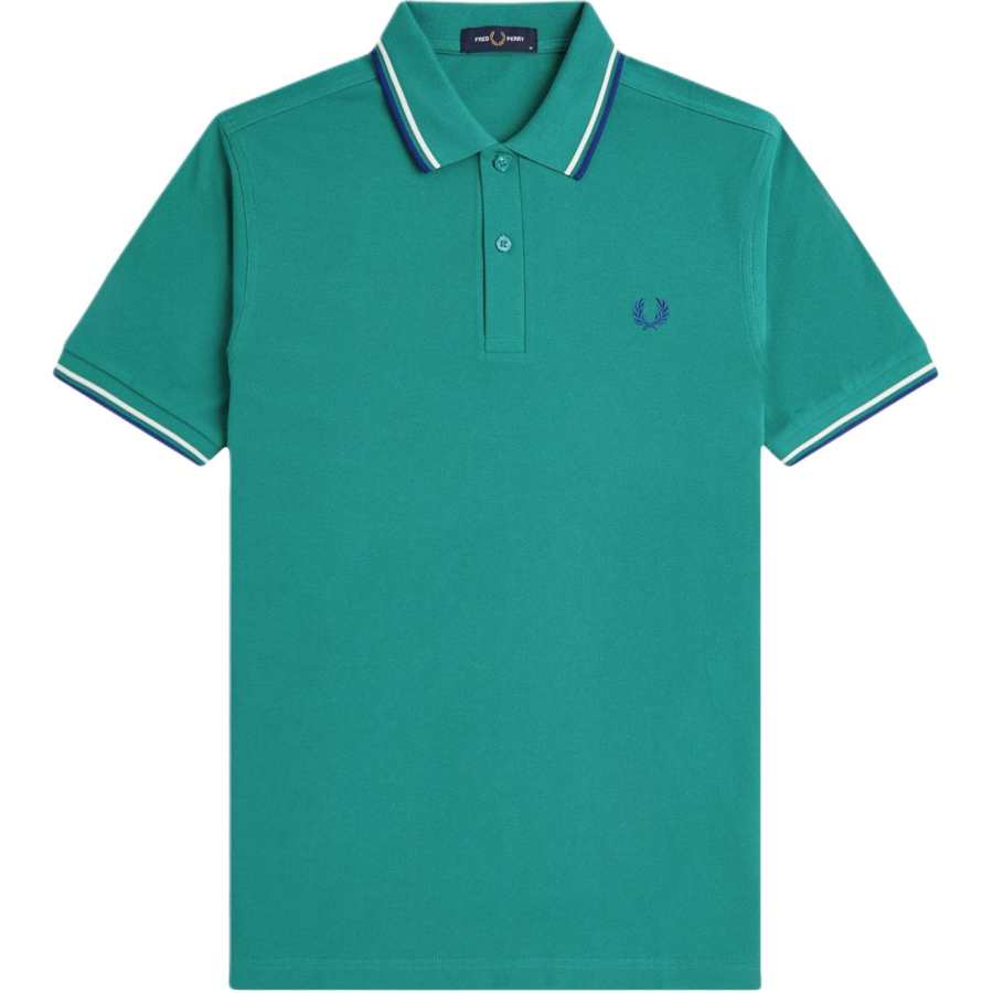 FRED PERRY Polo Shirts Men's Dark Mint Green Polo Collar Moderate Other