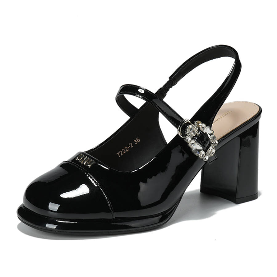 Lanza Mary Jane Shoes Women's Black/Ecru/Nude