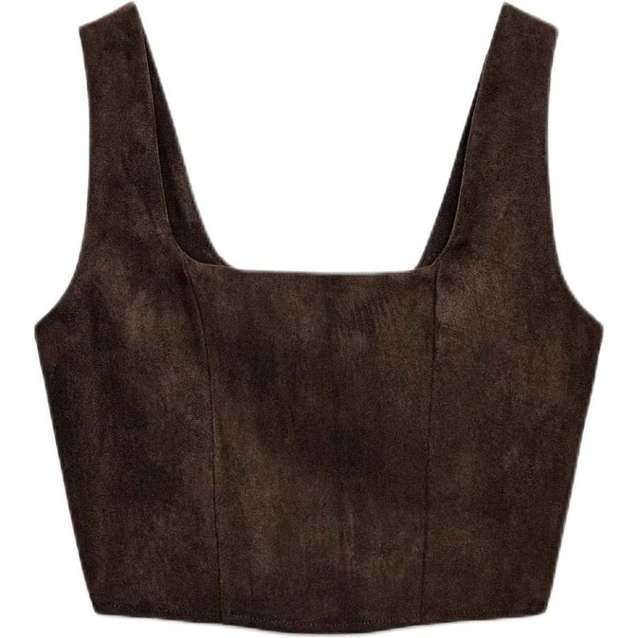 ZARA Tank Tops Women's Chocolates Brown Other