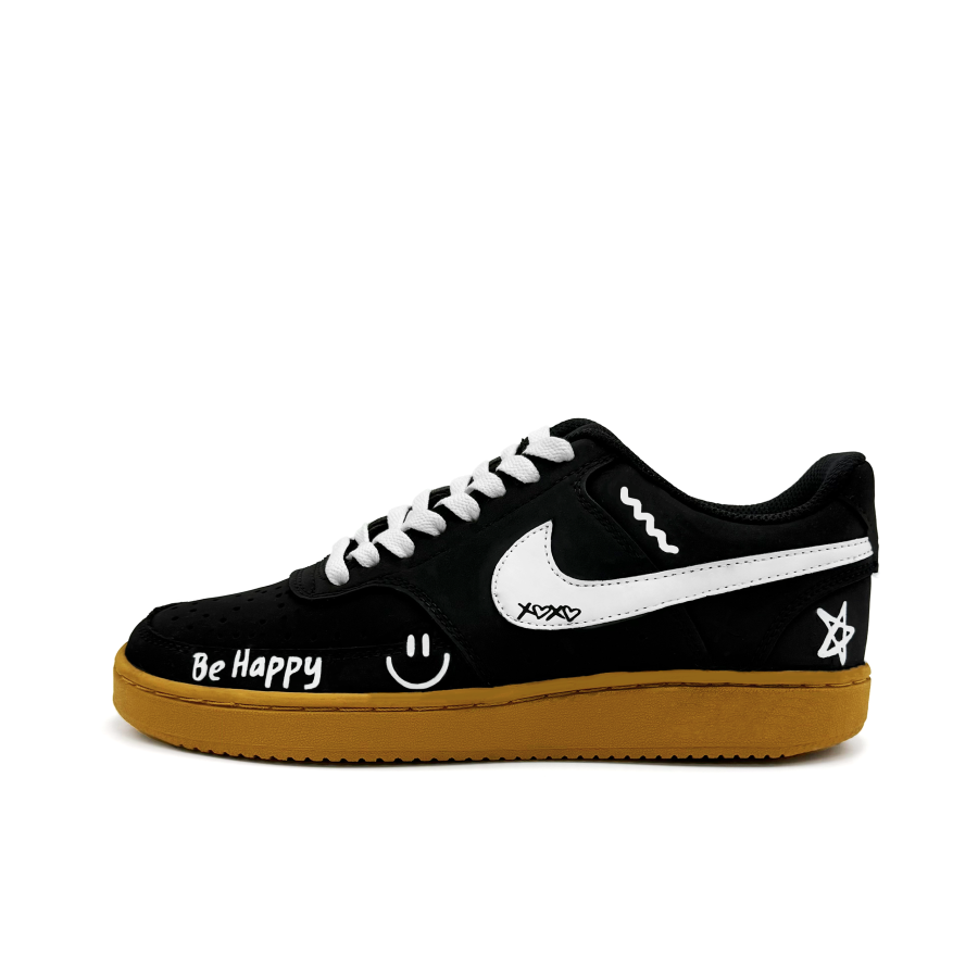 Nike Nike Court Vision 1 Vermilion Ink Star Synthetic Leather Cushioning Abrasion Resistant Low top Skateboard Shoes Men's