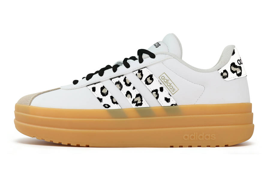 Adidas Adidas VL Court Bold White Leopard Abrasion Resistant Slip Resistant Low top Skateboard Shoes Women's White