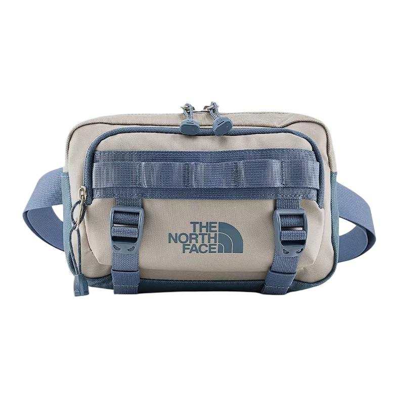 THE NORTH FACE Base Camp 2.5L Outdoor Bags Tear Resistant Material Beige & Blue Unisex