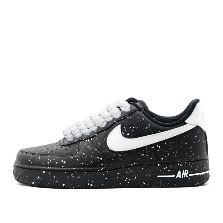Nike Nike Air Force 1 White Dots Abrasion Resistant Slip Resistant Low top Skateboard Shoes Unisex Black White