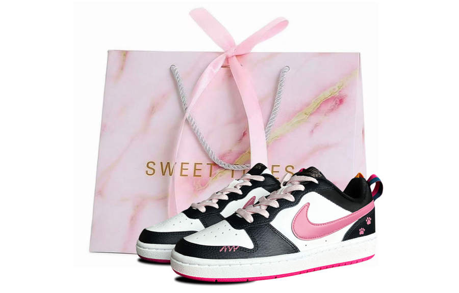 Nike Nike Court Borough Synthetic Leather Slip Resistant Abrasion Resistant Kids' Skateboarding Shoes Teenagers
