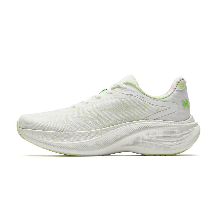 Anta Leaves Fabric Cushioning Abrasion Resistant Slip Resistant Low top Running Shoes Women's Papyrus White