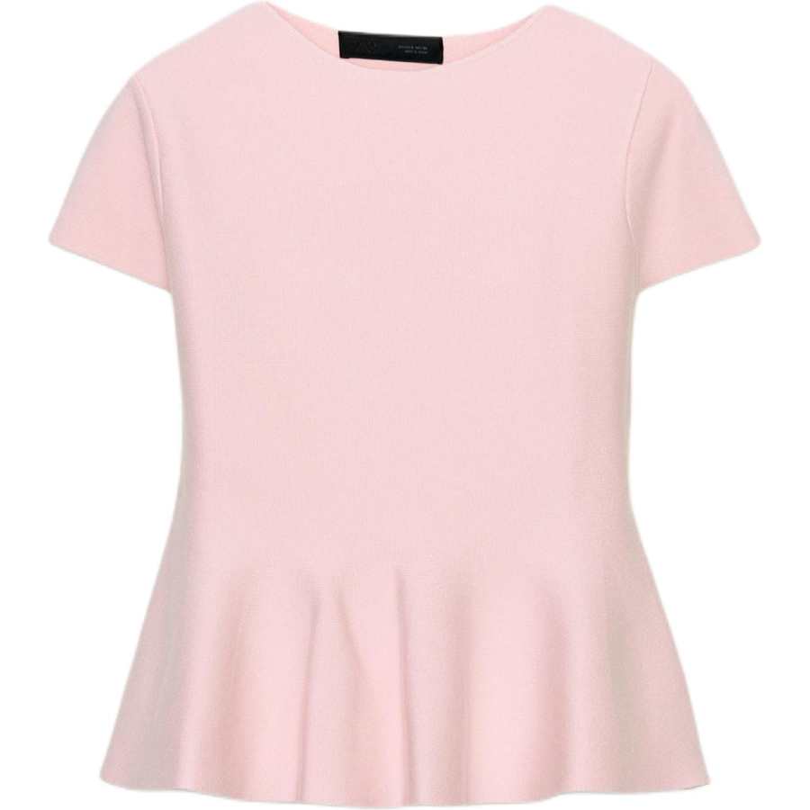 ZARA Knitwear Women's Pink Crew Neck Moderate