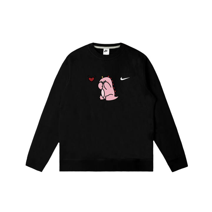 Nike Nike Club Sweatshirts Men's Black Crew Neck Moderate Regular