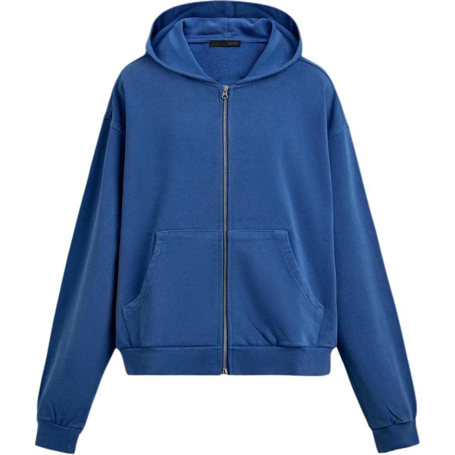 ZARA Sweatshirts Unisex Blue/Asphalt Gray Hooded Moderate