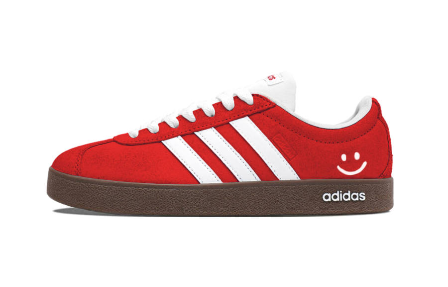 Adidas Custom Adidas Vl Court Classic Pistachios Abrasion Resistant Slip Resistant Low top German Army Trainers Women's Red