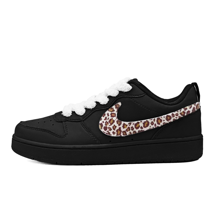 Nike Nike Court Borough Leather Slip Resistant Breathable Lightweight Cushioning Low top Kids' Skateboarding Shoes White