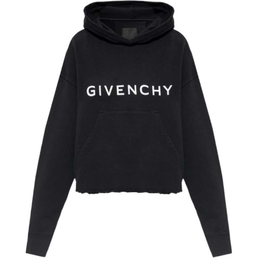 Givenchy Givenchy Logo Printed Cropped Hoodie