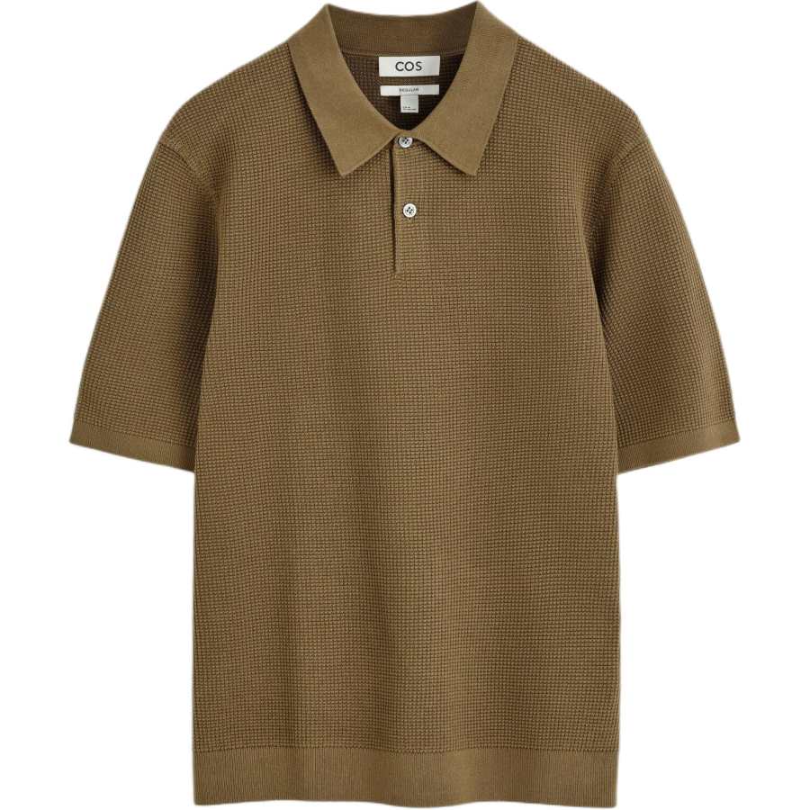 COS Polo Shirts Men's Brown Polo Collar Moderate