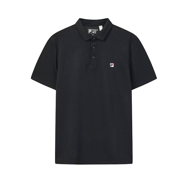 FILA Heritage Polo Shirts Men's Jet Black Moderate Straight Fit