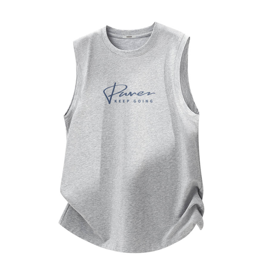 MINISO Tank Tops Unisex Crew Neck Moderate Sleeveless