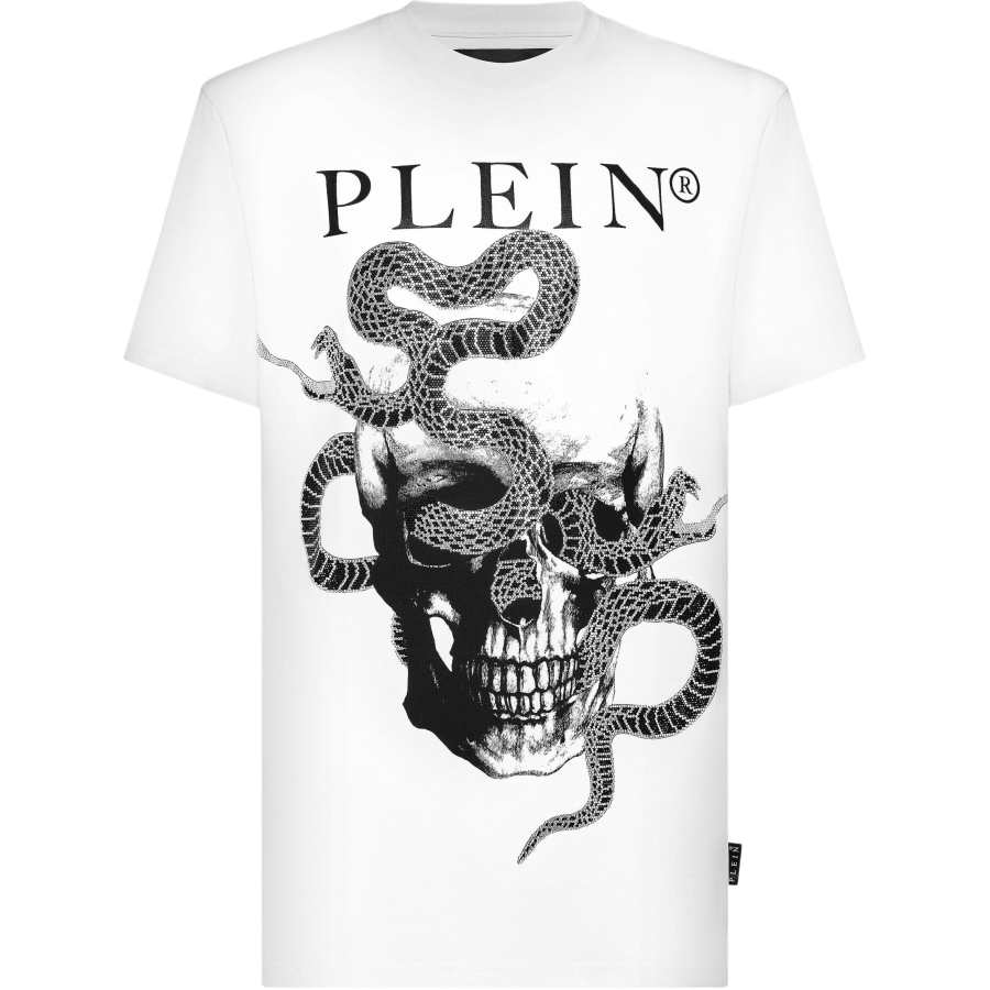 PHILIPP PLEIN T Shirts Men's White Crew Neck Moderate