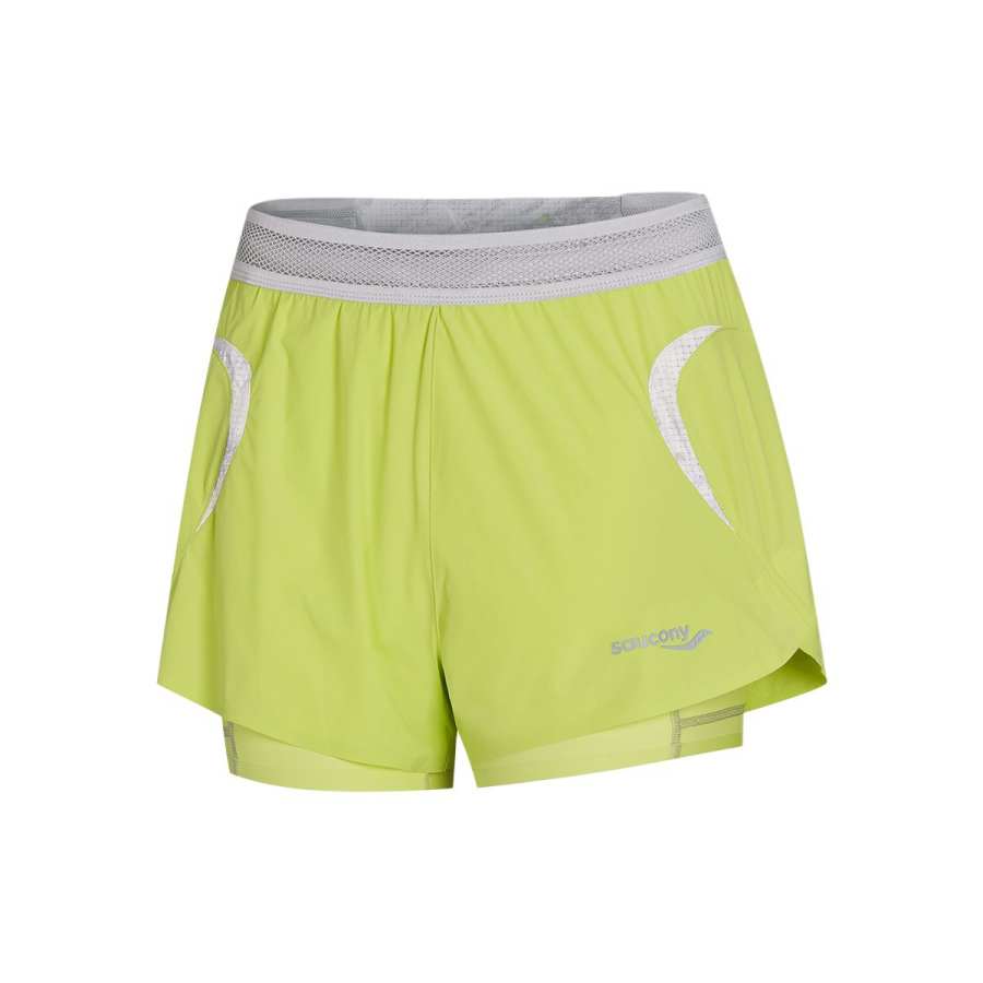 Saucony Sports Shorts Women's Yellow Green Moderate