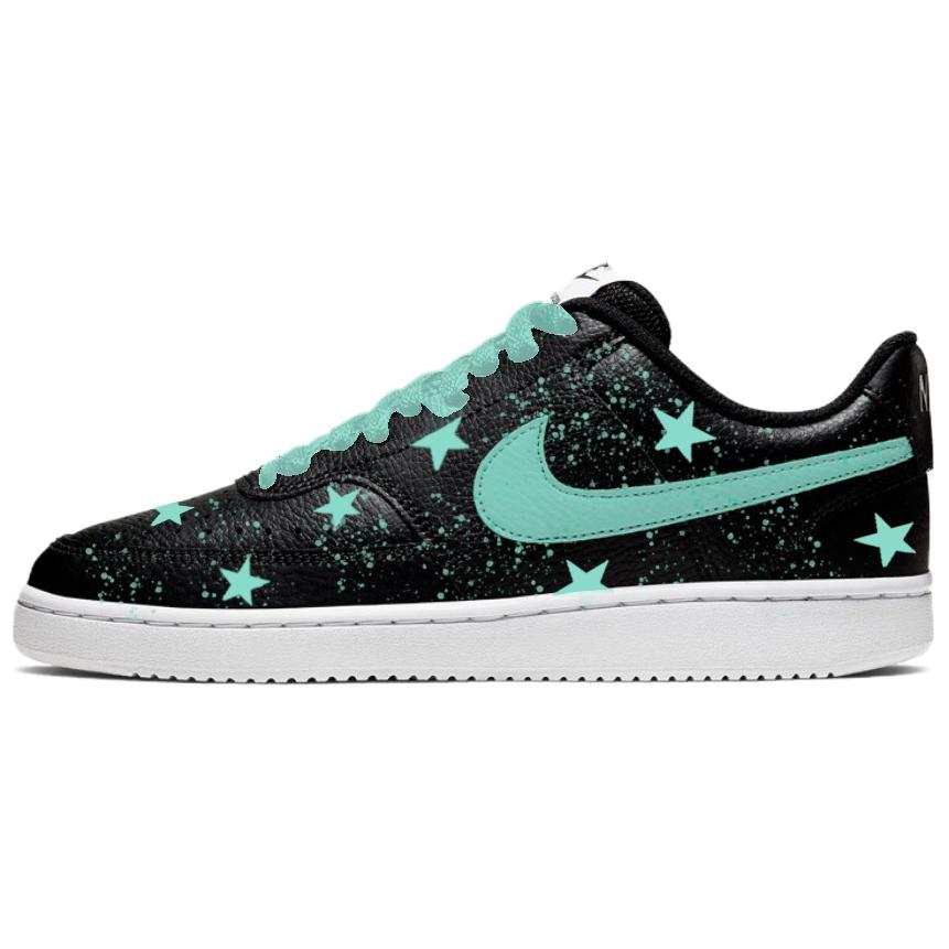 Nike Nike Court Vision 1 Star Green Ink Splatter Low top Skateboard Shoes Men's Black Pink