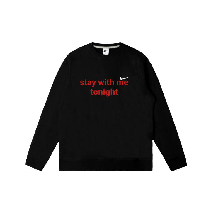 Nike Nike Club Sweatshirts Men's Black Crew Neck Moderate Regular