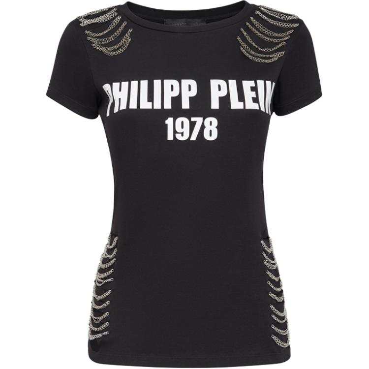 PHILIPP PLEIN T Shirts Women's Black Crew Neck Moderate